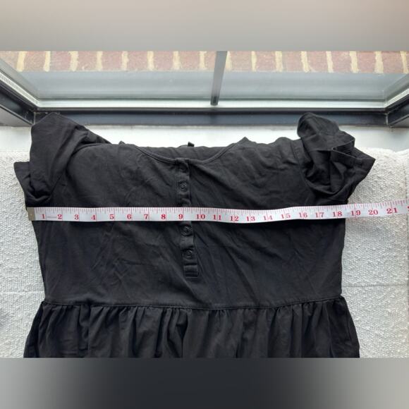 Angel Maternity Tiered Mini Black Maternity Short Sleeve Dress Size Medium - Picture 7 of 11